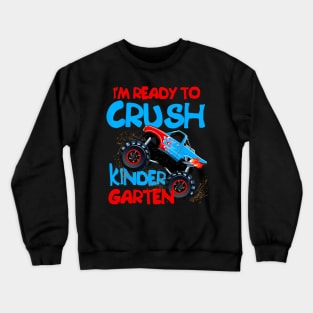 Back to School First Day of Kindergarten Monster Truck Crewneck Sweatshirt